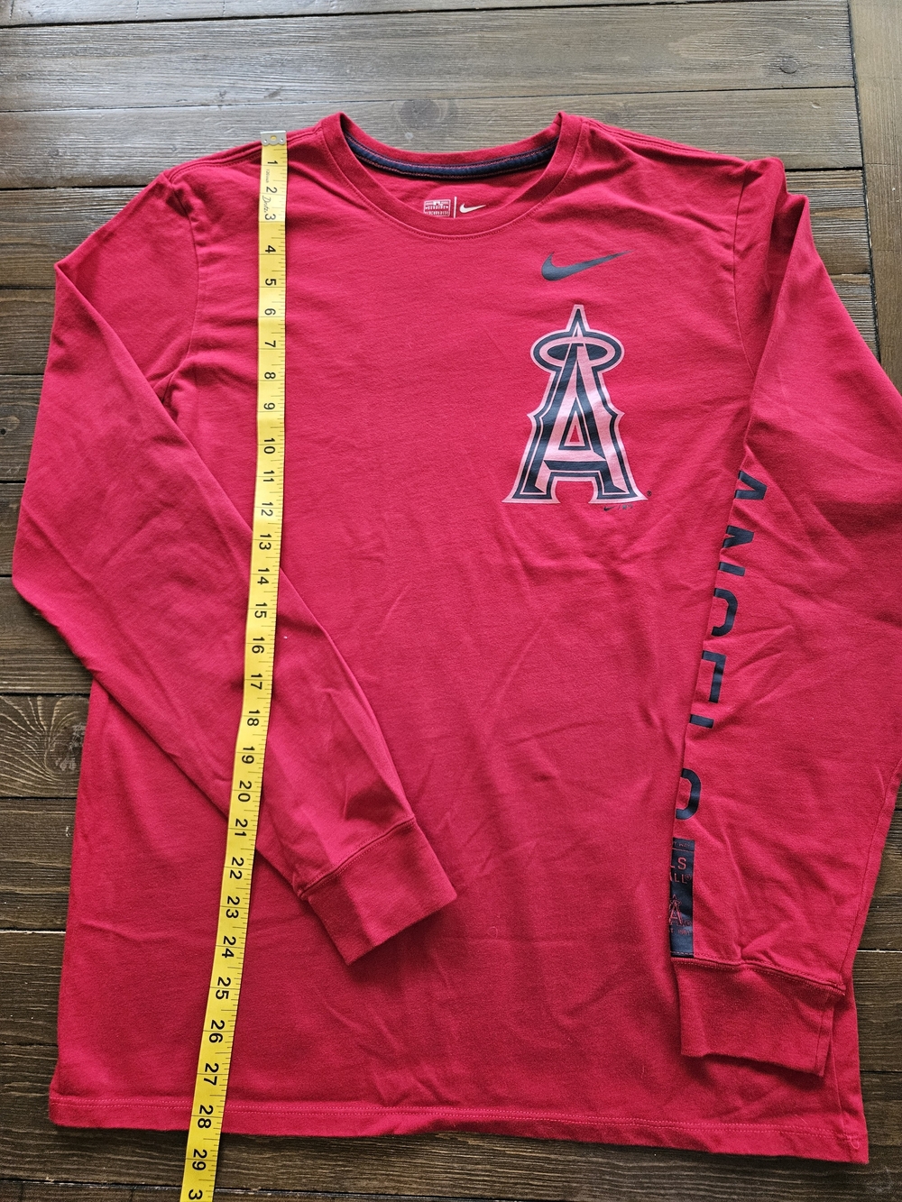 Nike MLB Los Angeles Angels Red Long-Sleeve Crew with Logo
